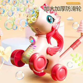  Bubble Machine Outdoor Hand Pushed Electric Toy Gift cashymart