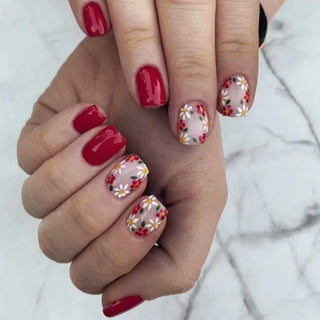  Vibrant Floral Fantasy Press-On Nails cashymart