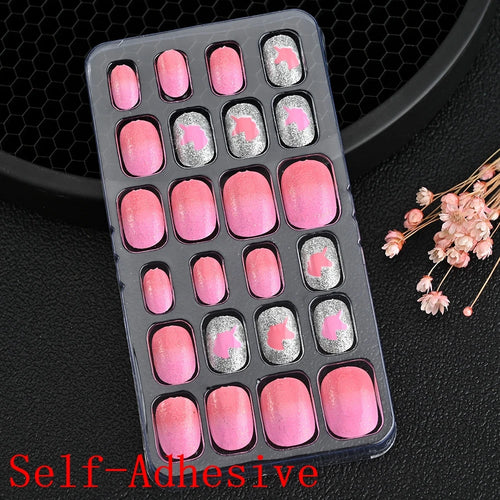 Children Press On Nails 24 Pcs Cute Acrylic Tips