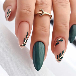 24Pcs Long Almond False Nails Set DIY Manicure
