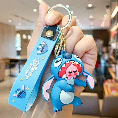 Anime Disney Keychain Mickey Minnie Lilo Stitch