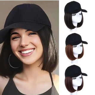 Synthetic Short Straight Wig with Cap
