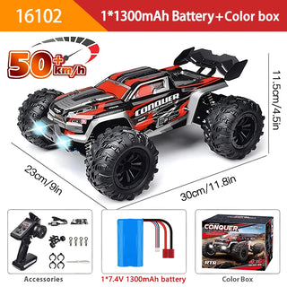  High-Speed 4WD Off-Road RC Monster Truck with LED Lights - 50KM/H cashymart