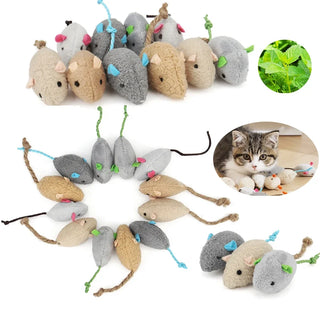  Interactive Catnip-Infused Faux Fur Mouse Toys - 3 to 200 Pcs Pack cashymart