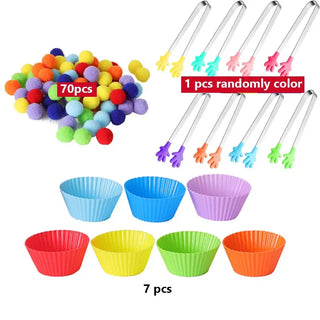  Rainbow Pompoms Sorting Game cashymart