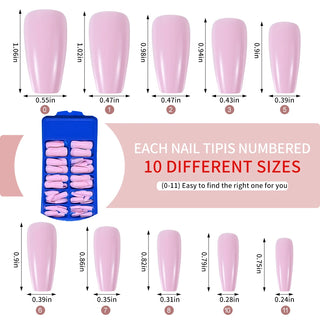  100pcs PINK Artificial Finger Nail Set cashymart