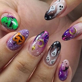  24 Pcs Adorable Halloween Press-On Nail Set cashymart