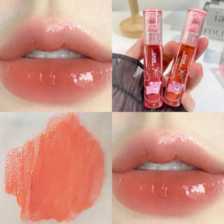  Cute Pink Bear Water Light Lip Gloss Lasting Crystal Shine cashymart