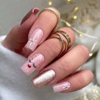  Holiday Glam Green Deer Nail Set cashymart