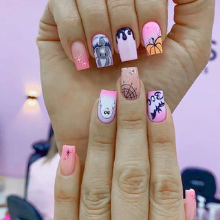  24pcs Cartoon Spider Bat Press-On Nails cashymart