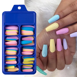  100pcs Matte Coffin False Nails cashymart