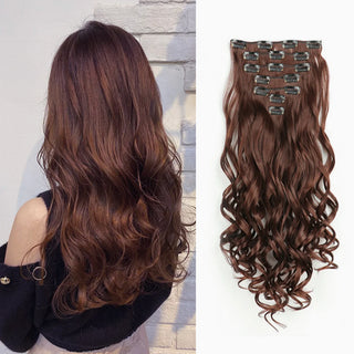  Clip In Hair Extensions 7 PCS 22 Inch Wavy Curly Synthetic Hair Pieces cashymart