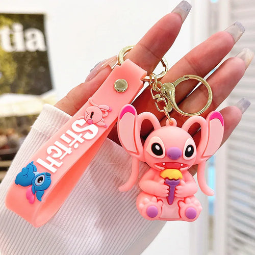 Anime Disney Keychain Mickey Minnie Lilo Stitch