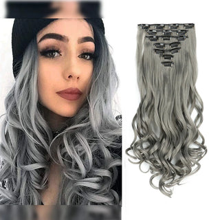  Clip In Hair Extensions 7 PCS 22 Inch Wavy Curly Synthetic Hair Pieces cashymart