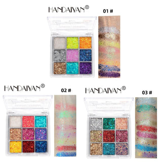  Mini 9-Color Glitter Eyeshadow Palette cashymart