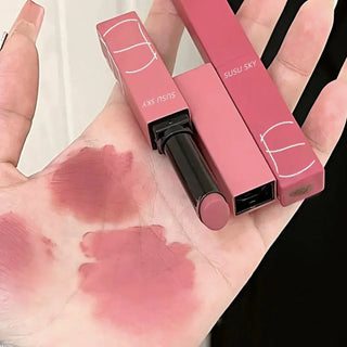  Hot SUSU SKY Matte Lipstick Small Red Tube Nonstick Rose cashymart