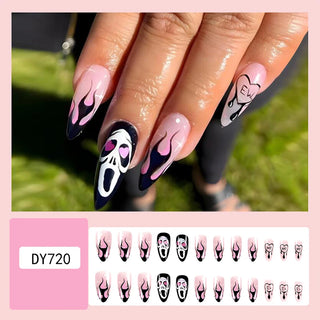  Ghostly Almond Halloween Nail Art cashymart