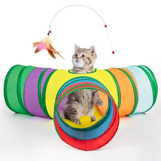  Cat Tunnel with Peek Hole & Toy Ball Fun cashymart