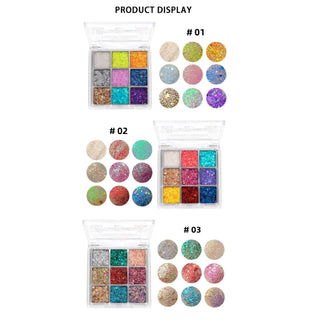  Mini 9-Color Glitter Eyeshadow Palette cashymart