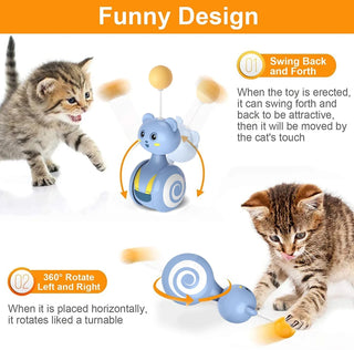  Interactive Feather Rolling Cat Toy cashymart