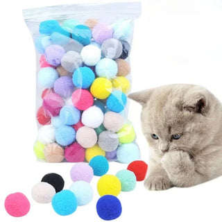  70-Piece Colorful Plush Cat Balls for Endless Fun cashymart