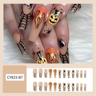  Ghostly Almond Halloween Nail Art cashymart