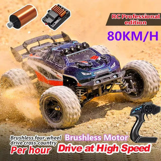  High-Speed 1:14 Brushless RC Off-Road Car with LED Lights & Waterproof Design cashymart