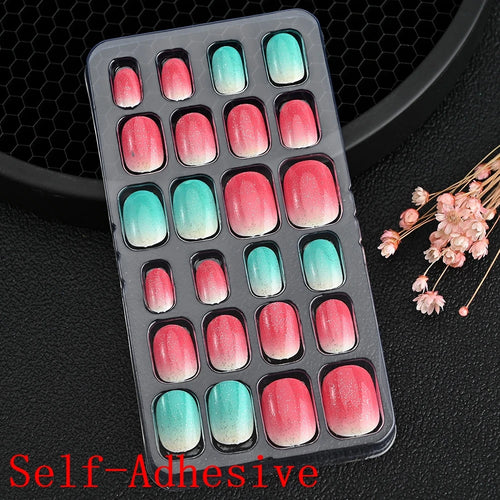 Children Press On Nails 24 Pcs Cute Acrylic Tips