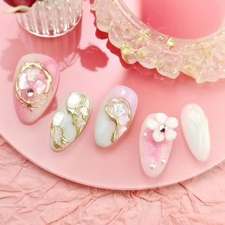  Handmade Press-On Almond Nails Bundle cashymart