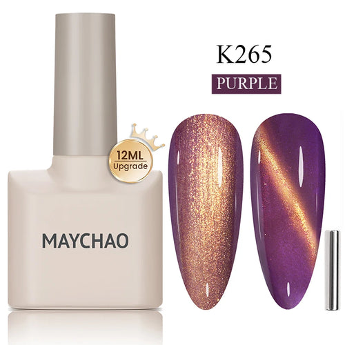 Maychao 12ml Cat Eye Gel Nail Polish Rainbow Effect