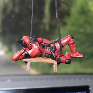 Cartoon Deadpool Car Mirror Pendant Decor