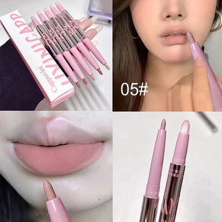  Nude Matte Lip Liner With Lip Brush Korean Natural Pink cashymart