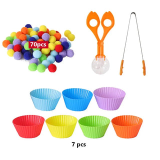  Rainbow Pompoms Sorting Game cashymart