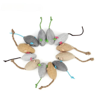  Interactive Catnip-Infused Faux Fur Mouse Toys - 3 to 200 Pcs Pack cashymart