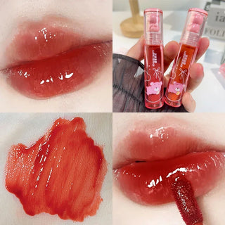  Cute Pink Bear Water Light Lip Gloss Lasting Crystal Shine cashymart