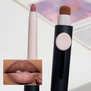  Waterproof Matte Lipliner Pencil with Brush Sexy Nude Brown cashymart