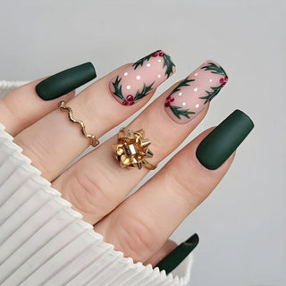  Holiday Glam Green Deer Nail Set cashymart