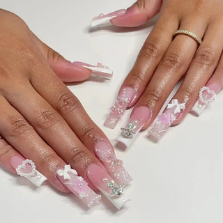  24PCS Adorable Strawberry & Bear Themed Fake Nails cashymart