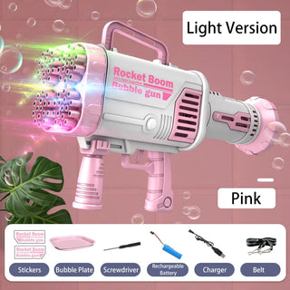  Gatling Bubble Gun with Light Upgraded Electric Rocket cashymart