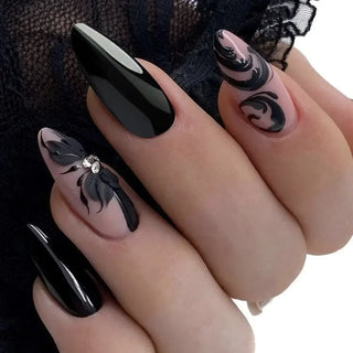 24 Pcs Matte Almond False Nails Set