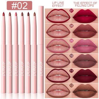  DUNUF 6pcs Set Velvet Matte Waterproof Lipliner Pencil cashymart