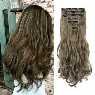  Clip In Hair Extensions 7 PCS 22 Inch Wavy Curly Synthetic Hair Pieces cashymart