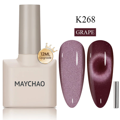 Maychao 12ml Cat Eye Gel Nail Polish Rainbow Effect