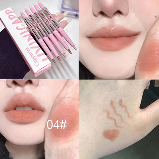  Nude Matte Lip Liner With Lip Brush Korean Natural Pink cashymart