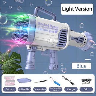  Gatling Bubble Gun with Light Upgraded Electric Rocket cashymart