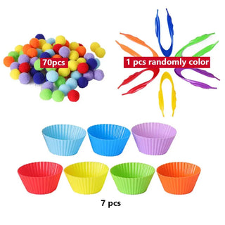  Rainbow Pompoms Sorting Game cashymart