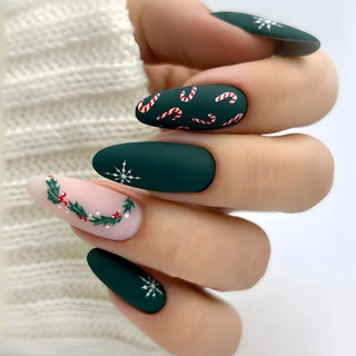  Holiday Glam Green Deer Nail Set cashymart