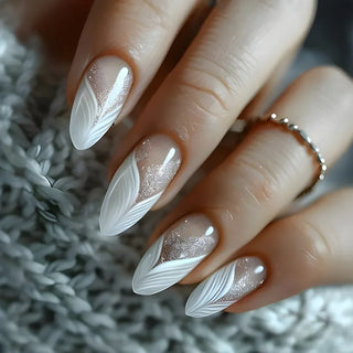 24 Pcs Matte Almond False Nails Set