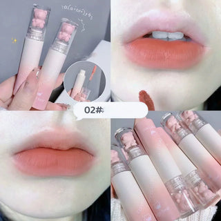  Cute Bear Matte Muse Lip Mud Long Lasting Lipgloss Velvet Mist cashymart