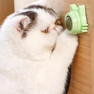  Rotating Catnip Delight: Self-Elevating Mint Ball Toy cashymart